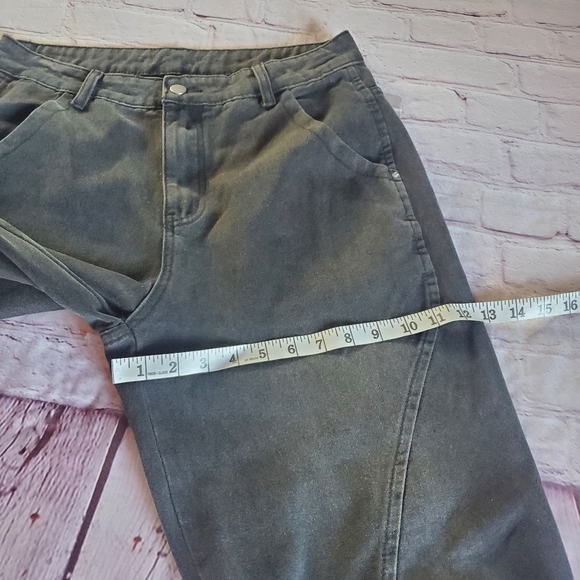 Manfinity Denim Baggy Jeans Charcoal Black Loose Fit High-waisted Men's Small - Picture 14 of 15